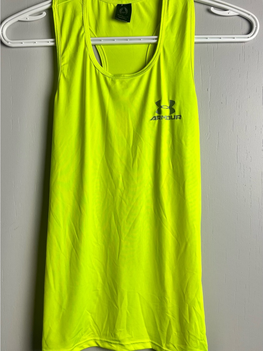 Under Armour High-Vis Yellow Athletic Tank Top. Size M.